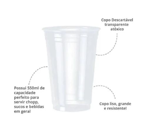 Copo Descartável 550ml Sup Premium
