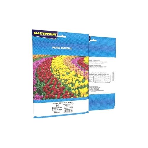 Filme Adesivo Vinil Transparente 150g/m² A4 10X1