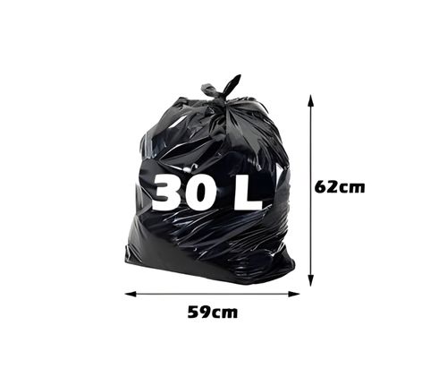 Saco de Lixo Crystal Pack Preto 30L